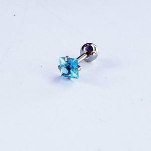 16g square Tragus helix conch cartilage piercing